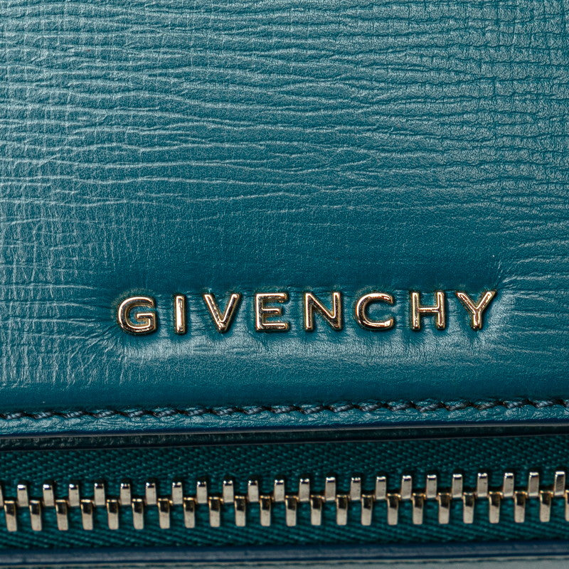 ジバンシー パンドラボックス ミニ 斜め掛け ショルダーバッグ ブルー レザー レディース Givenchy 【中古】