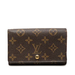 ルイ ヴィトン モノグラム ポルトフォイユ トレゾール 二つ折り財布 M61736 ブラウン PVC レザー レディース LOUIS VUITTON 【中古】