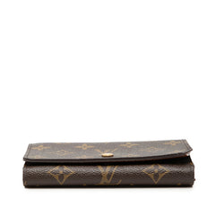 ルイ ヴィトン モノグラム ポルトフォイユ トレゾール 二つ折り財布 M61736 ブラウン PVC レザー レディース LOUIS VUITTON 【中古】