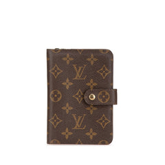ルイ ヴィトン モノグラム ポルトパピエ ジップ 二つ折り財布 M61207 ブラウン PVC レザー レディース LOUIS VUITTON 【中古】
