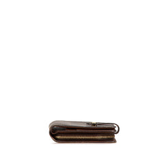 ルイ ヴィトン モノグラム ポルトパピエ ジップ 二つ折り財布 M61207 ブラウン PVC レザー レディース LOUIS VUITTON 【中古】
