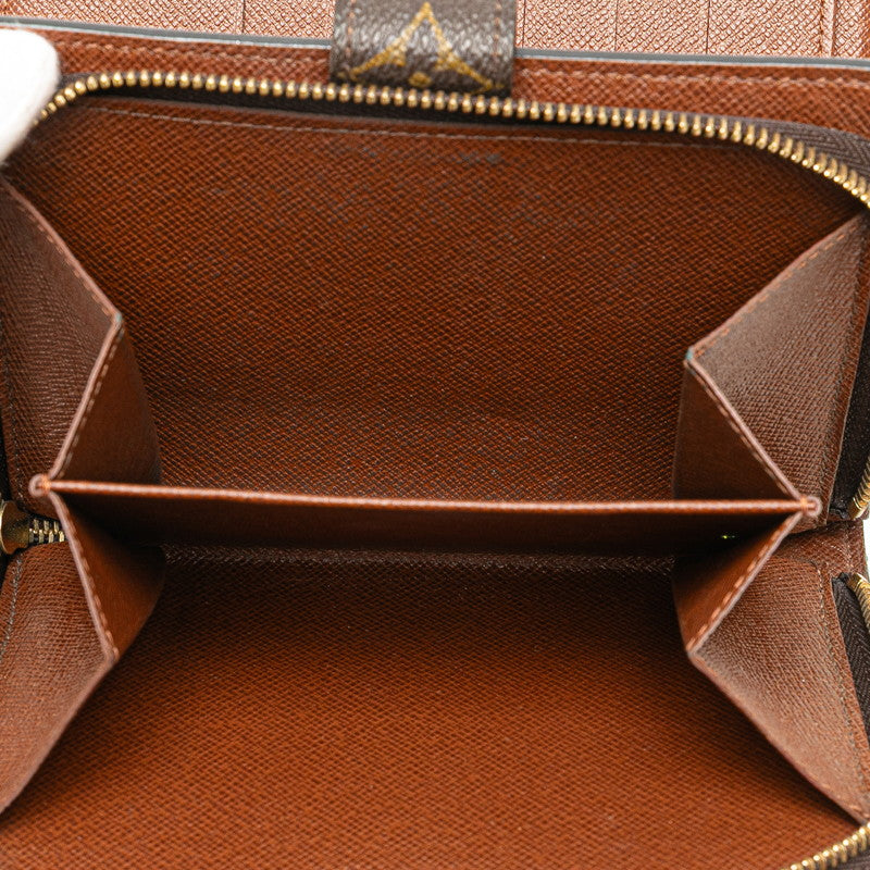 ルイ ヴィトン モノグラム ポルトパピエ ジップ 二つ折り財布 M61207 ブラウン PVC レザー レディース LOUIS VUITTON 【中古】