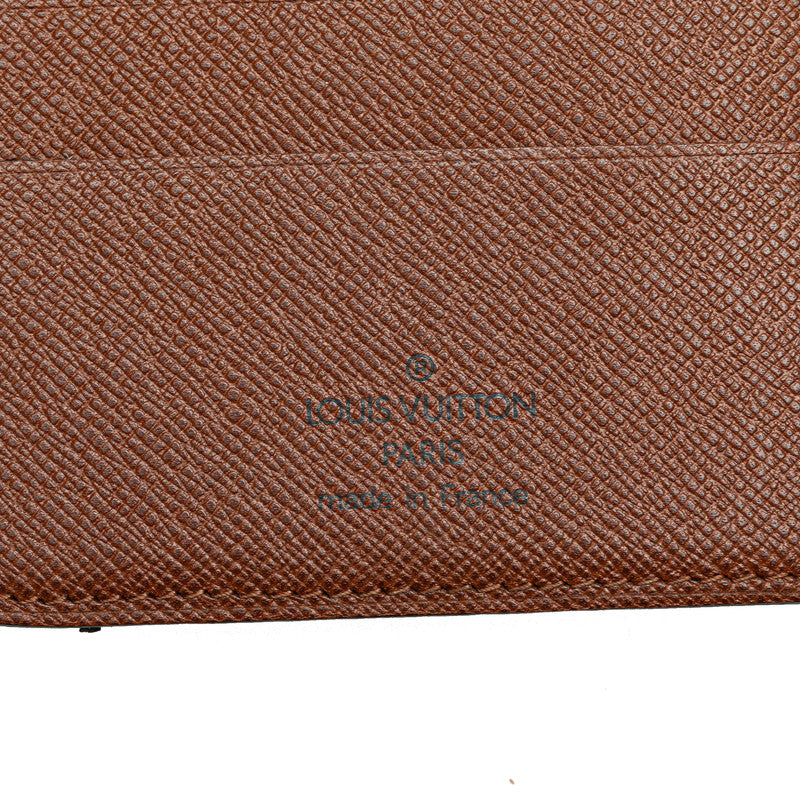 ルイ ヴィトン モノグラム ポルトパピエ ジップ 二つ折り財布 M61207 ブラウン PVC レザー レディース LOUIS VUITTON 【中古】