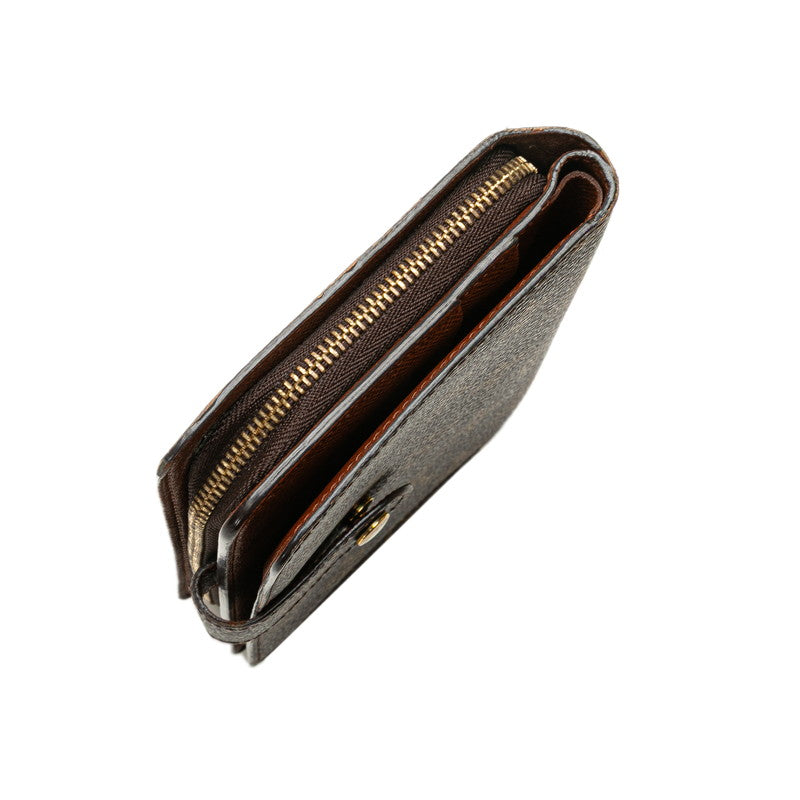 ルイ ヴィトン モノグラム ポルトパピエ ジップ 二つ折り財布 M61207 ブラウン PVC レザー レディース LOUIS VUITTON 【中古】