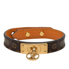 ルイ ヴィトン ブラスレ ロゴマニア ブレスレット M4150F ブラウン PVC レザー レディース LOUIS VUITTON 中古