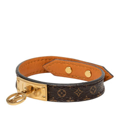 ルイ ヴィトン ブラスレ ロゴマニア ブレスレット M4150F ブラウン PVC レザー レディース LOUIS VUITTON 中古
