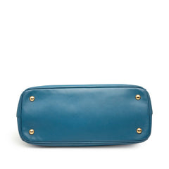 プラダ ガレリア 三角ロゴプレート ハンドバッグ ショルダーバッグ 2WAY ブルー サフィアーノ レザー レディース PRADA 【中古】