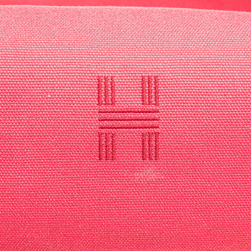 エルメス ブリッド ア ブラックPM ハンドバッグ ポーチ ハイビスカス ピンク オレンジ キャンバス レディース HERMES 【中古】