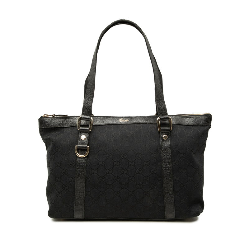 グッチ GGキャンバス ハンドバッグ ショルダーバッグ 2WAY 141470 ブラック キャンバス レザー レディース GUCCI 中古