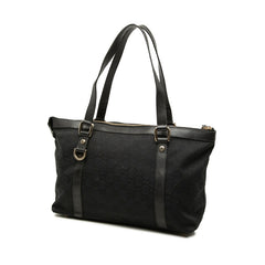 グッチ GGキャンバス ハンドバッグ ショルダーバッグ 2WAY 141470 ブラック キャンバス レザー レディース GUCCI 中古