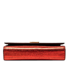サンローラン YSLロゴ カサンドラ チェーン ショルダーバッグ レッド ゴールド レザー レディース SAINT LAURENT 中古