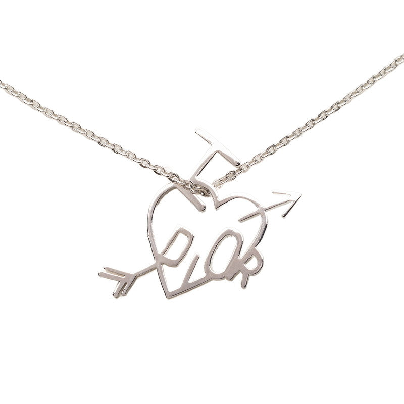 ディオール I LOVE DIOR ハートアロー チェーン ペンダント ネックレス シルバー メタル レディース Dior 【中古】