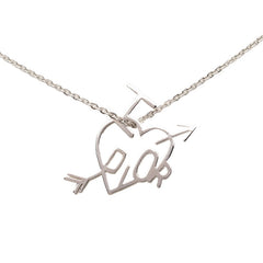 ディオール I LOVE DIOR ハートアロー チェーン ペンダント ネックレス シルバー メタル レディース Dior 【中古】