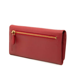 プラダ ロゴ 長財布 1M1132 レッド サフィアーノレザー レディース PRADA 【中古】