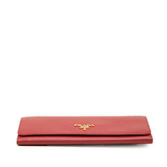 プラダ ロゴ 長財布 1M1132 レッド サフィアーノレザー レディース PRADA 【中古】