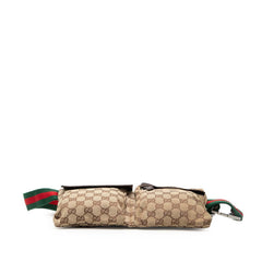 グッチ GGキャンバス ウエストバッグ ボディバッグ 28566 ベージュ ブラウン キャンバス レザー レディース GUCCI 【中古】