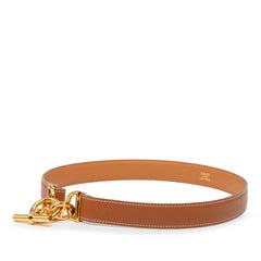 エルメス シェーヌダンクル ベルト サイズ:75 ブラウン系 レザー レディース HERMES 【中古】