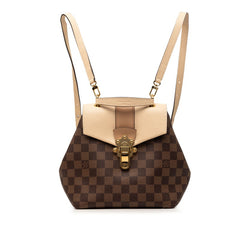 ルイ ヴィトン ダミエ クラプトン リュック バックパック N42259 ブラウン ベージュ PVC レザー レディース LOUIS VUITTON 【中古】