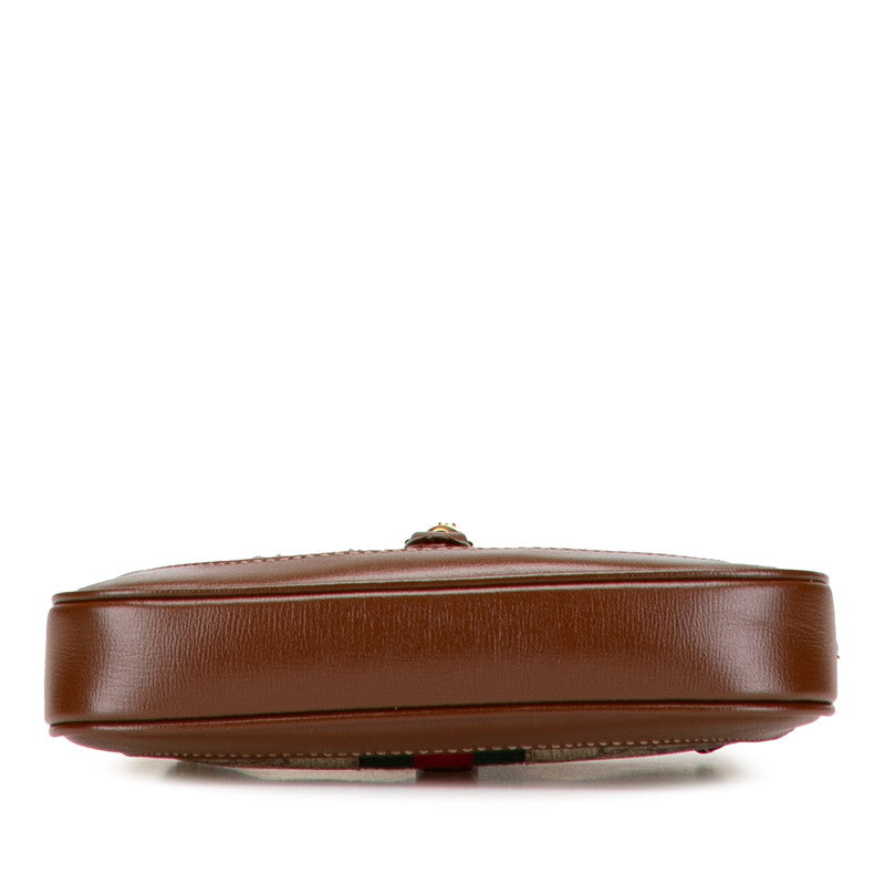 グッチ GGスプリーム ジャッキー 1961 ショルダーバッグ 637092 ベージュ ブラウン PVC レザー レディース GUCCI 【中古】