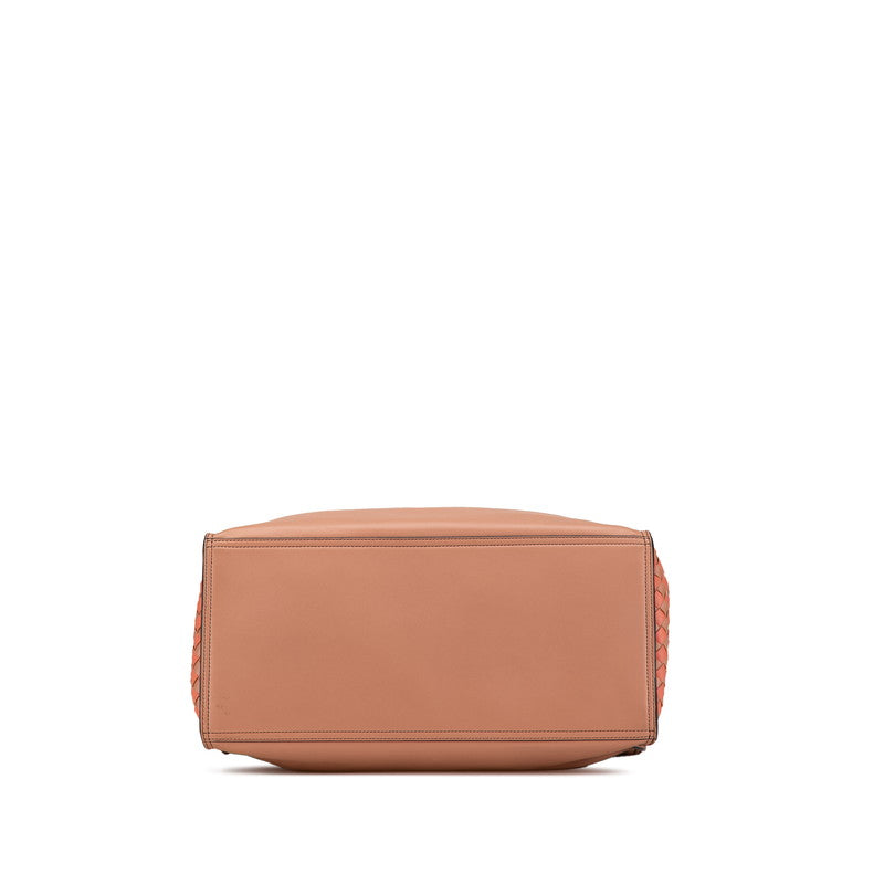 ボッテガヴェネタ イントレチャート ワンショルダーバッグ ピンク イエロー レザー レディース BOTTEGAVENETA 【中古】