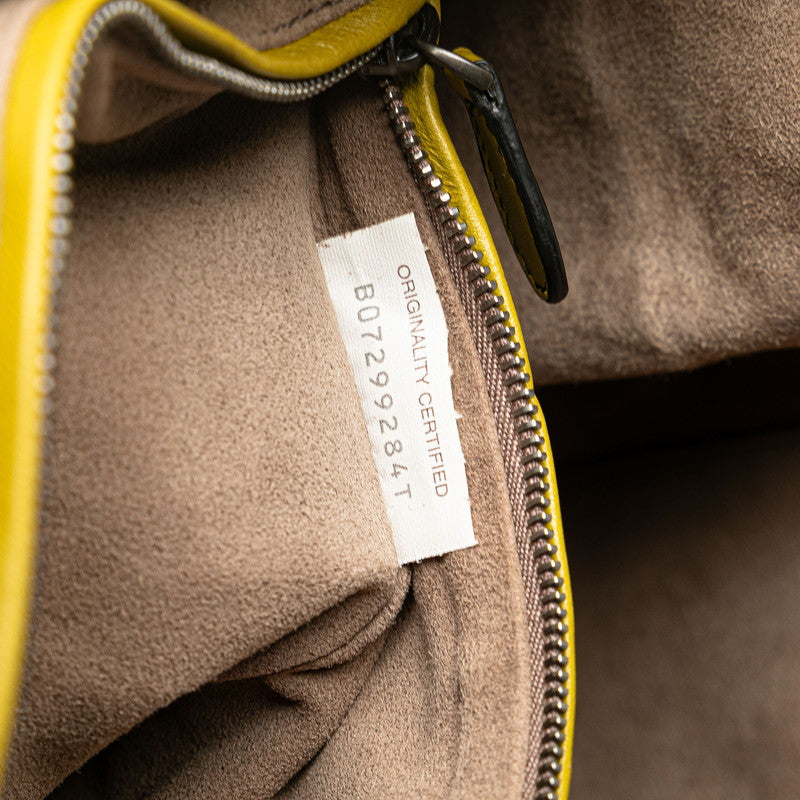 ボッテガヴェネタ イントレチャート ワンショルダーバッグ ピンク イエロー レザー レディース BOTTEGAVENETA 【中古】