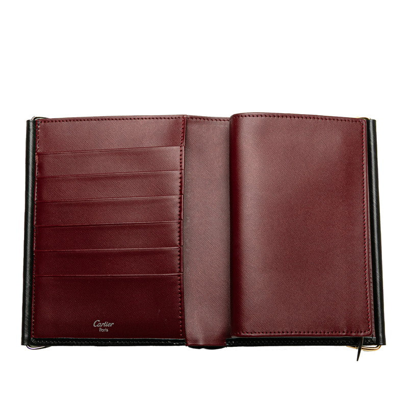 カルティエ トリニティ ハンドバッグ ウォレットバッグ ブラック ゴールド レザー メッキ レディース CARTIER 【中古】