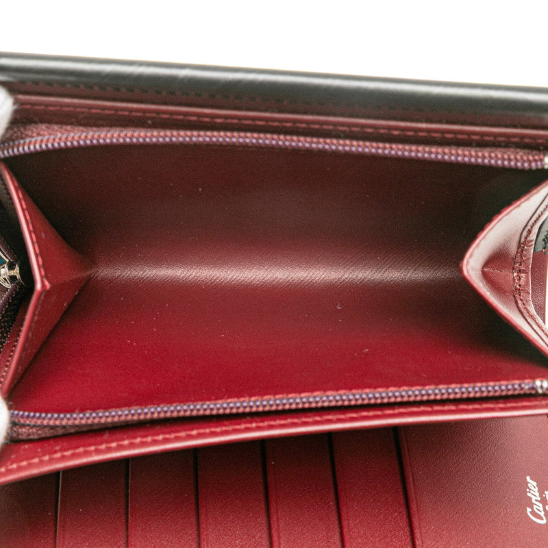 カルティエ トリニティ ハンドバッグ ウォレットバッグ ブラック ゴールド レザー メッキ レディース CARTIER 【中古】