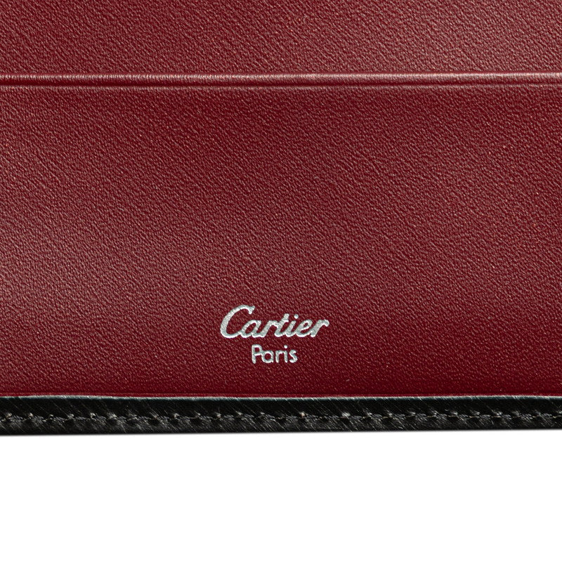 カルティエ トリニティ ハンドバッグ ウォレットバッグ ブラック ゴールド レザー メッキ レディース CARTIER 【中古】