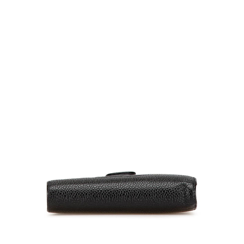 シャネル ココマーク 二つ折り財布 ブラック キャビアスキン レディース CHANEL 【中古】