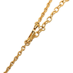 シャネル ココマーク チェーン ネックレス オレンジ系 ゴールド プラスチック フェイクパール メッキ レディース CHANEL 【中古】