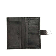 グッチ ホースビット柄 筆記体ロゴ 長財布 Wホック 231837 ブラック レザー レディース GUCCI 【中古】