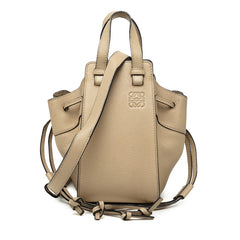 ロエベ アナグラム ハンモック ミニ ハンドバッグ ショルダーバッグ 2WAY ベージュ レザー レディース LOEWE 【中古】