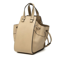 ロエベ アナグラム ハンモック ミニ ハンドバッグ ショルダーバッグ 2WAY ベージュ レザー レディース LOEWE 【中古】