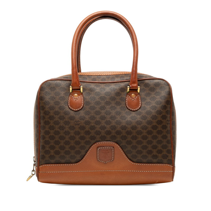 セリーヌ マカダム ハンドバッグ ブラウン PVC レザー レディース CELINE 【中古】