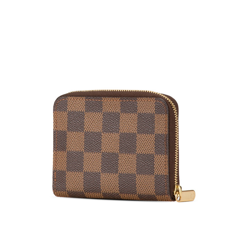 ルイ ヴィトン ダミエ ジッピーコインパース コインケース N63070 ブラウン PVC レディース LOUIS VUITTON 【中古】
