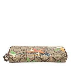 グッチ GGスプリーム ティアン ラウンドファスナー コインケース 小銭入れ 427013 ベージュ ブラウン PVC レザー レディース GUCCI 【中古】