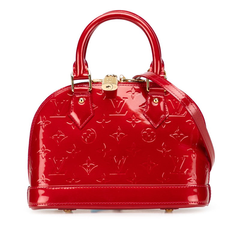 ルイ ヴィトン モノグラム ヴェルニ アルマBB ハンドバッグ ショルダーバッグ 2WAY M91606 ポムダムール レッド パテントレザー レディース LOUIS VUITTON 【中古】