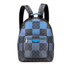 ルイ ヴィトン ダミエ グラフィット ジャイアント ジョッシュ リュック バックパック N40402 ブルー ブラック PVC レザー レディース LOUIS VUITTON 【中古】