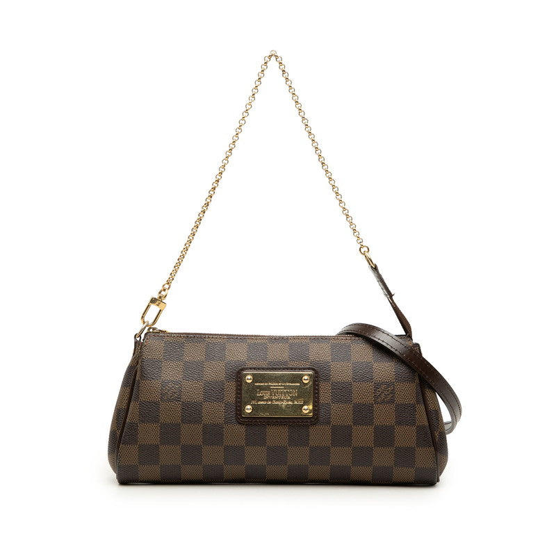 ルイ ヴィトン ダミエ エヴァ チェーン ハンドバッグ ショルダーバッグ 2WAY N55213 ブラウン PVC レザー レディース LOUIS VUITTON 【中古】