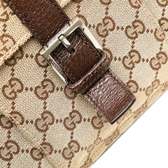 グッチ GGキャンバス ショルダーバッグ 114272 ベージュ ブラウン キャンバス レザー レディース GUCCI 【中古】