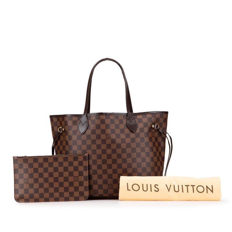 ルイ ヴィトン ダミエ ネヴァーフルMM ショルダーバッグ トートバッグ N51105 ブラウン PVC レザー レディース LOUIS VUITTON 【中古】