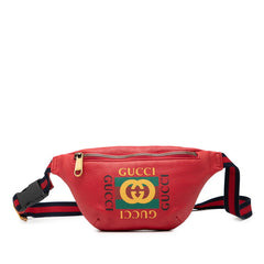 グッチ ロゴ ボディバッグ ウエストバッグ 527792 レッド レザー レディース GUCCI 【中古】