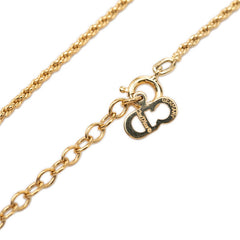 ディオール CDロゴ チェーン ペンダント ネックレス ゴールド メッキ レディース Dior 【中古】