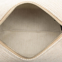 エルメス ブリッド ア ブラック オ カレ PM ハンドバッグ ポーチ セーグル ベージュ シルバー金具 コットン レディース HERMES 【中古】