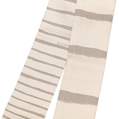 エルメス ツイリー ボーダー スカーフ ベージュ グレー シルク レディース HERMES 【中古】