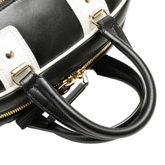 ディオール ディオール ヴァイブ ボウリングバッグ ハンドバッグ ショルダーバッグ 2WAY ブラック ホワイト レザー レディース Dior 【中古】