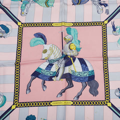 エルメス カレ90 CHOCS EN PLUMES 羽飾りの激突 スカーフ ピンク マルチカラー シルク レディース HERMES 【中古】