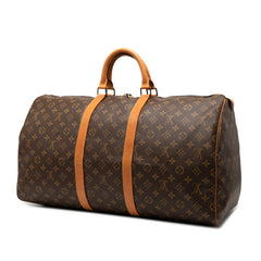 ルイ ヴィトン モノグラム キーポル55 ボストンバッグ トラベルバッグ M41424 ブラウン PVC レザー レディース LOUIS VUITTON 【中古】