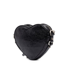 バレンシアガ ル カゴール ハート ミニ チェーン ショルダーバッグ 722781 ブラック レザー メタル レディース BALENCIAGA 中古