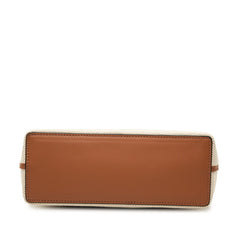 ロエベ アナグラム ハンドバッグ ショルダーバッグ 2WAY ベージュ ブラウン キャンバス レザー レディース LOEWE 中古